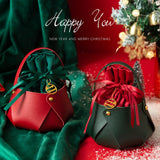 Maxbell Candy Bag Santa Velvet Gift Bags for Holiday christmas Tree Red