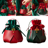 Maxbell Candy Bag Santa Velvet Gift Bags for Holiday christmas Tree Red