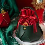Maxbell Candy Bag Santa Velvet Gift Bags for Holiday christmas Tree Red