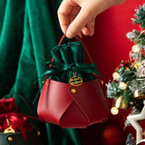Maxbell Candy Bag Santa Velvet Gift Bags for Holiday christmas Tree Red
