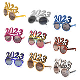 Maxbell New Year Photo Glasses Decorations Photo Prop for Adults Kids Celebration Aureate Pink