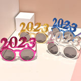 Maxbell New Year Photo Glasses Decorations Photo Prop for Adults Kids Celebration Aureate Pink