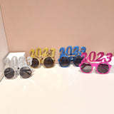 Maxbell New Year Photo Glasses Decorations Photo Prop for Adults Kids Celebration Aureate Pink