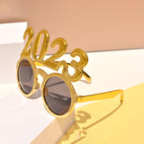 Maxbell New Year Photo Glasses Decorations Photo Prop for Adults Kids Celebration Aureate Pink