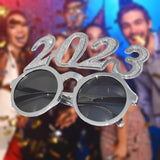 Maxbell New Year Photo Glasses Decorations Photo Prop for Adults Kids Celebration Argent Pink