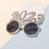 Maxbell New Year Photo Glasses Decorations Photo Prop for Adults Kids Celebration Argent Pink