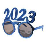 Maxbell New Year Photo Glasses Decorations Photo Prop for Adults Kids Celebration Blue Pink