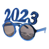 Maxbell New Year Photo Glasses Decorations Photo Prop for Adults Kids Celebration Blue Pink