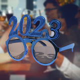 Maxbell New Year Photo Glasses Decorations Photo Prop for Adults Kids Celebration Blue Pink