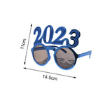 Maxbell New Year Photo Glasses Decorations Photo Prop for Adults Kids Celebration Blue Pink