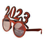 Maxbell New Year Photo Glasses Decorations Photo Prop for Adults Kids Celebration Red