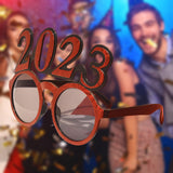 Maxbell New Year Photo Glasses Decorations Photo Prop for Adults Kids Celebration Red