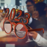Maxbell New Year Photo Glasses Decorations Photo Prop for Adults Kids Celebration Red