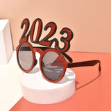 Maxbell New Year Photo Glasses Decorations Photo Prop for Adults Kids Celebration Red