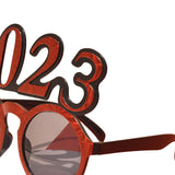 Maxbell New Year Photo Glasses Decorations Photo Prop for Adults Kids Celebration Red