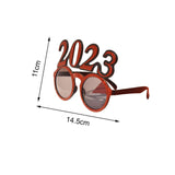 Maxbell New Year Photo Glasses Decorations Photo Prop for Adults Kids Celebration Red