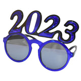 Maxbell New Year Photo Glasses Decorations Photo Prop for Adults Kids Celebration Blue