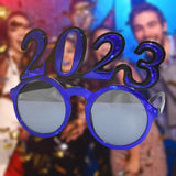 Maxbell New Year Photo Glasses Decorations Photo Prop for Adults Kids Celebration Blue