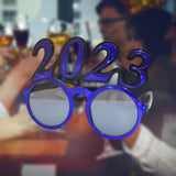 Maxbell New Year Photo Glasses Decorations Photo Prop for Adults Kids Celebration Blue