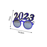 Maxbell New Year Photo Glasses Decorations Photo Prop for Adults Kids Celebration Blue