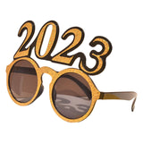 Maxbell New Year Photo Glasses Decorations Photo Prop for Adults Kids Celebration Aureate