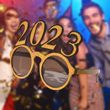 Maxbell New Year Photo Glasses Decorations Photo Prop for Adults Kids Celebration Aureate