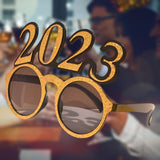 Maxbell New Year Photo Glasses Decorations Photo Prop for Adults Kids Celebration Aureate