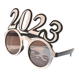 Maxbell New Year Photo Glasses Decorations Photo Prop for Adults Kids Celebration Argent