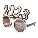 Maxbell New Year Photo Glasses Decorations Photo Prop for Adults Kids Celebration Argent