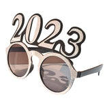 Maxbell New Year Photo Glasses Decorations Photo Prop for Adults Kids Celebration Argent