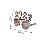 Maxbell New Year Photo Glasses Decorations Photo Prop for Adults Kids Celebration Argent