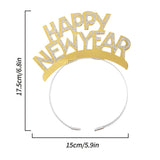 Maxbell 12Pcs Happy New Year Headband Photo Props for Holiday New Years Eve Party