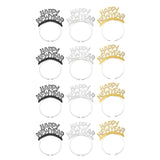 Maxbell 12Pcs Happy New Year Headband Photo Props for Holiday New Years Eve Party