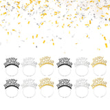 Maxbell 12Pcs Happy New Year Headband Photo Props for Holiday New Years Eve Party