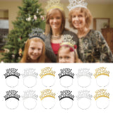 Maxbell 12Pcs Happy New Year Headband Photo Props for Holiday New Years Eve Party