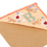 Maxbell Flower Letter Embroidery Bookmark Book Marker Clip Page Stitched Corner Spring B