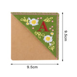 Maxbell Flower Letter Embroidery Bookmark Book Marker Clip Page Stitched Corner Summer A