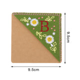 Maxbell Flower Letter Embroidery Bookmark Book Marker Clip Page Stitched Corner Summer B