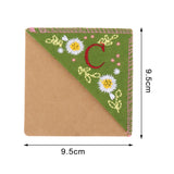 Maxbell Flower Letter Embroidery Bookmark Book Marker Clip Page Stitched Corner Summer C