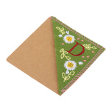 Maxbell Flower Letter Embroidery Bookmark Book Marker Clip Page Stitched Corner Summer D