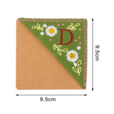 Maxbell Flower Letter Embroidery Bookmark Book Marker Clip Page Stitched Corner Summer D