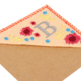 Maxbell Flower Letter Embroidery Bookmark Book Marker Clip Page Stitched Corner Autumn B