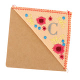 Maxbell Flower Letter Embroidery Bookmark Book Marker Clip Page Stitched Corner Autumn C