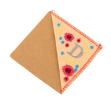 Maxbell Flower Letter Embroidery Bookmark Book Marker Clip Page Stitched Corner Autumn D