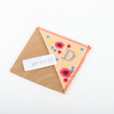 Maxbell Flower Letter Embroidery Bookmark Book Marker Clip Page Stitched Corner Autumn D