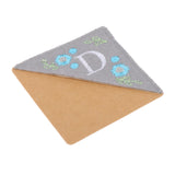 Maxbell Flower Letter Embroidery Bookmark Book Marker Clip Page Stitched Corner Winter D