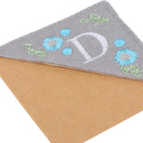Maxbell Flower Letter Embroidery Bookmark Book Marker Clip Page Stitched Corner Winter D