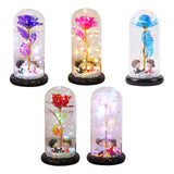 Maxbell Luxury Artificial Flower with Glass Cover Handmade for Mom Women Wife Decor Red