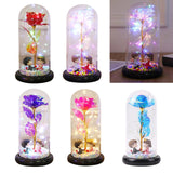 Maxbell Luxury Artificial Flower with Glass Cover Handmade for Mom Women Wife Decor Red