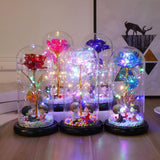 Maxbell Luxury Artificial Flower with Glass Cover Handmade for Mom Women Wife Decor Red